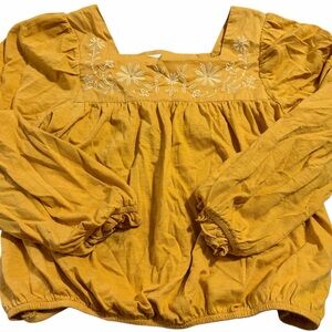 GAP Golden Yellow Embroidered Blouse
